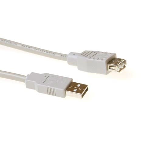 ACT USB 2.0 verlengkabel USB A male USB A female ivoor 0.5m