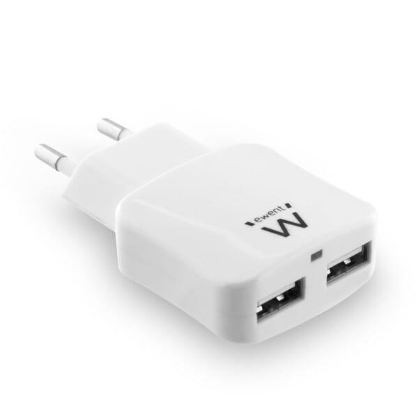 Ewent 2-port Smart USB Lader 2.4A - Weiß