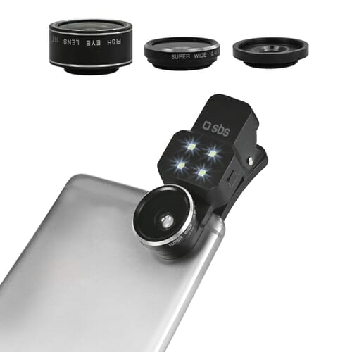 SBS Mobile Universele Camera Lens Kit 4 in 1 voor Smartphone