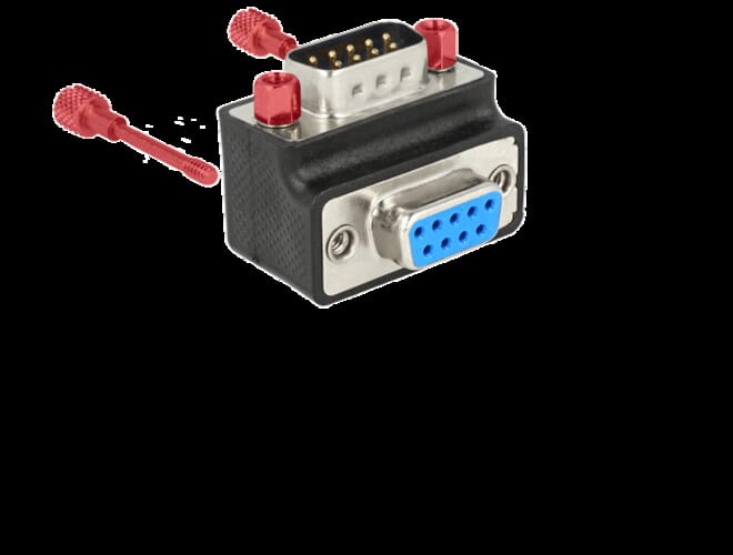 Delock Adapter Sub-D 9 pin male > female 270 angled Nut and