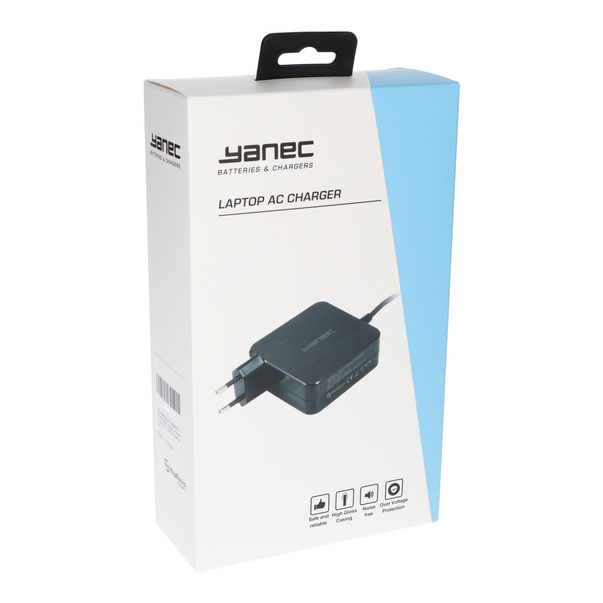 Yanec usb-c wandlader 65w zwart