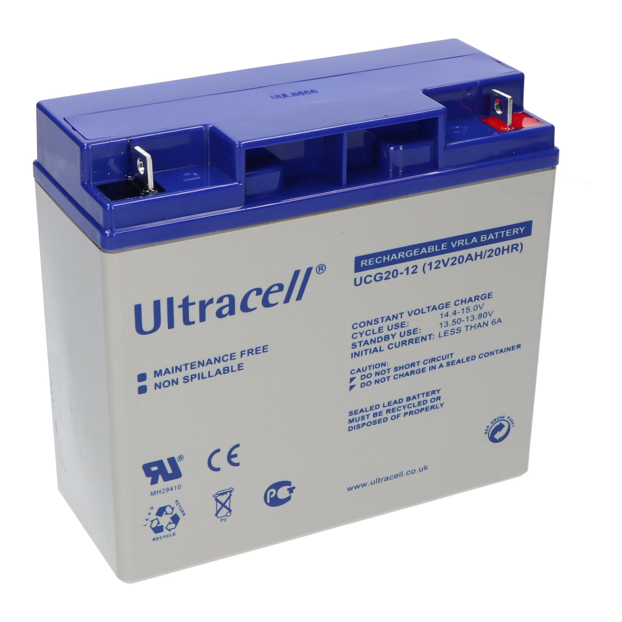 Overtreffen cijfer stikstof Ultracell Gel Accu 12V 20Ah (DCGA/Deep Cycle UCG20-12) - Accu.nl