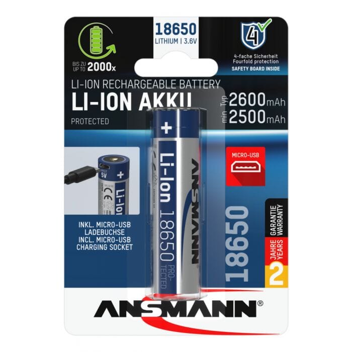 Ansmann lithium ion accu 18650 2600 mAh