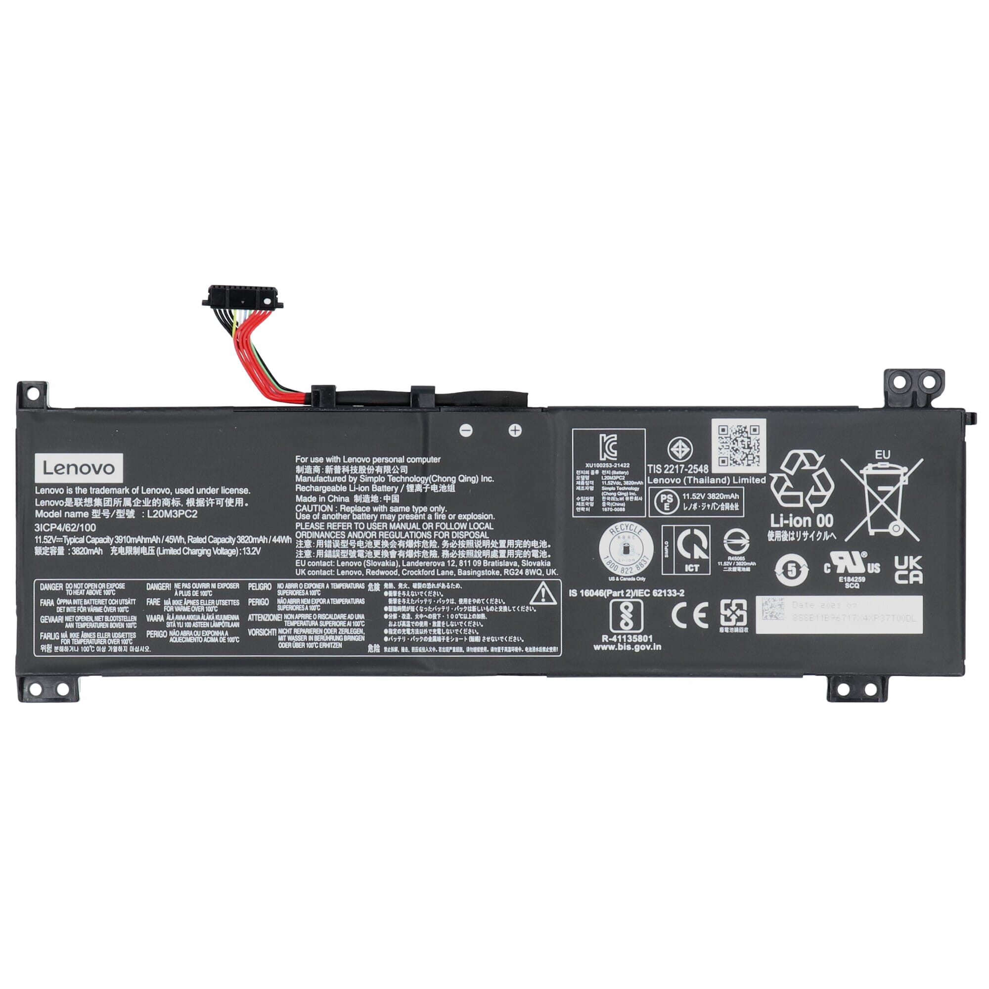 Lenovo Laptop Accu 3910mAh