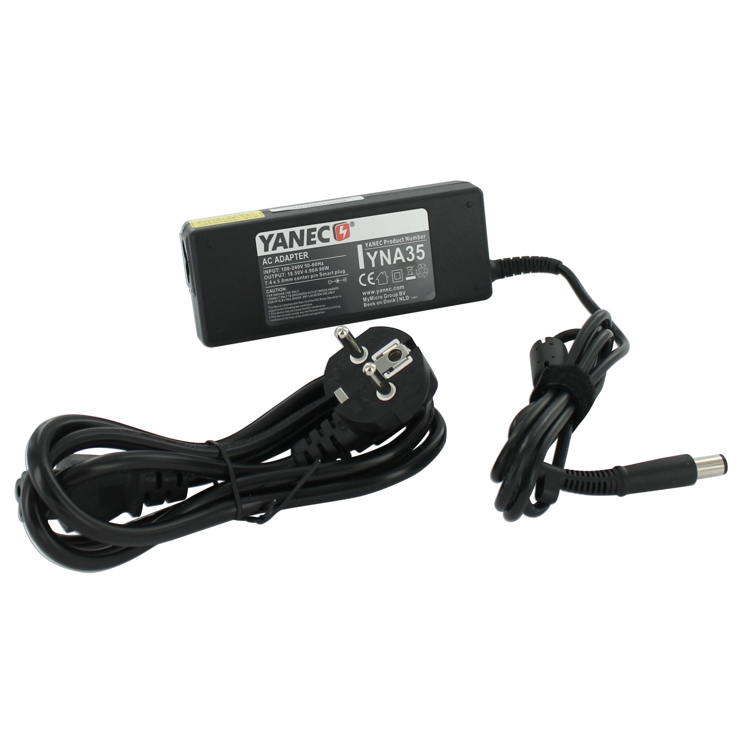 Yanec Laptop AC Adapter 90W voor HP 7.4 x 5.0 connector (YNA35