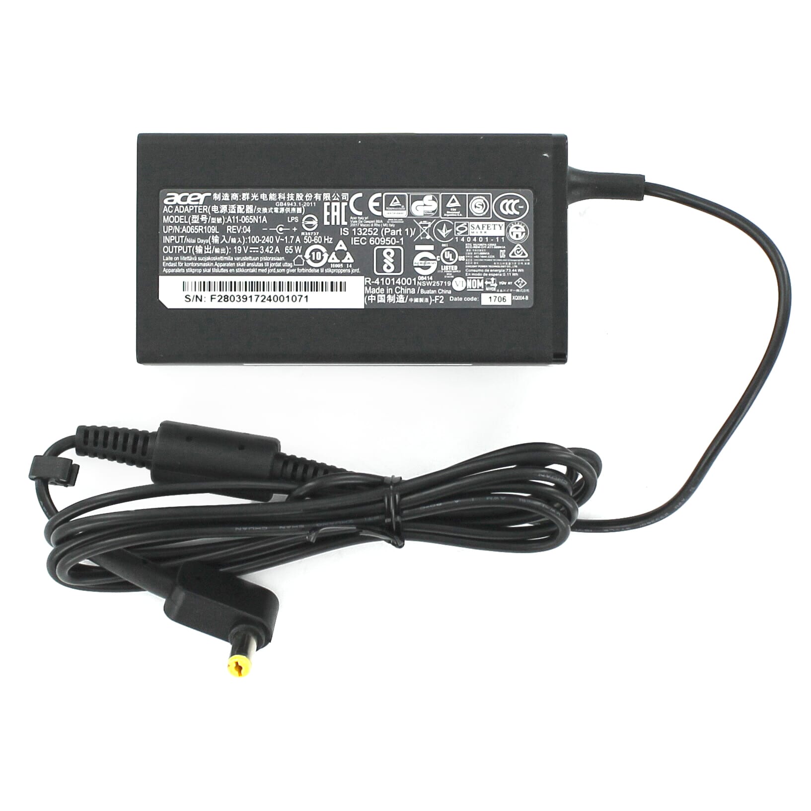 Acer Aspire 1640 Acer Laptop Netzteil 65 W, 19 V, 5,5 x 1 ...