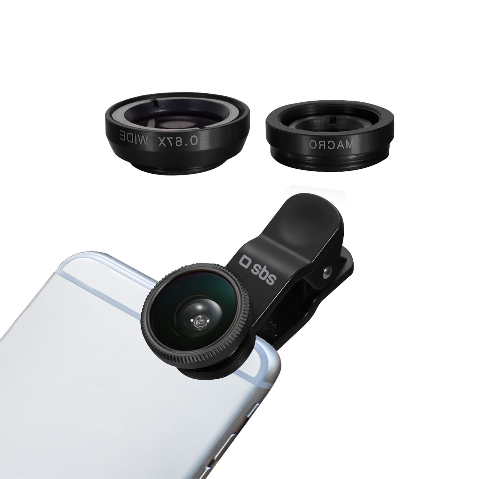 SBS Mobile Universele Camera Lens Kit 2 in 1 voor Smartphone