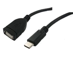 USB2.0 A Female naar USB2.0 Type-C Male Adapter Kabel -Zwart