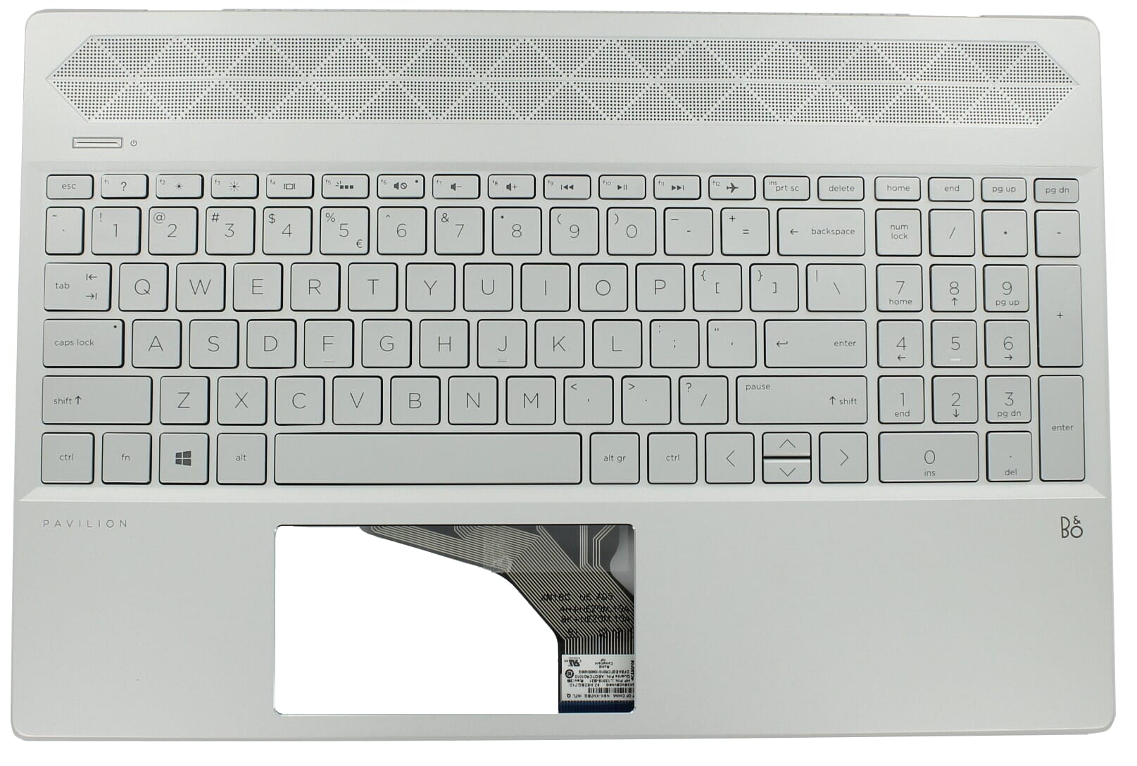knop stoom partij HP Laptop Toetsenbord Qwerty US + Top Cover, Backlit voor HP Pavilion  15-cs0852nd (L24752-B31) - ReplaceDirect.nl