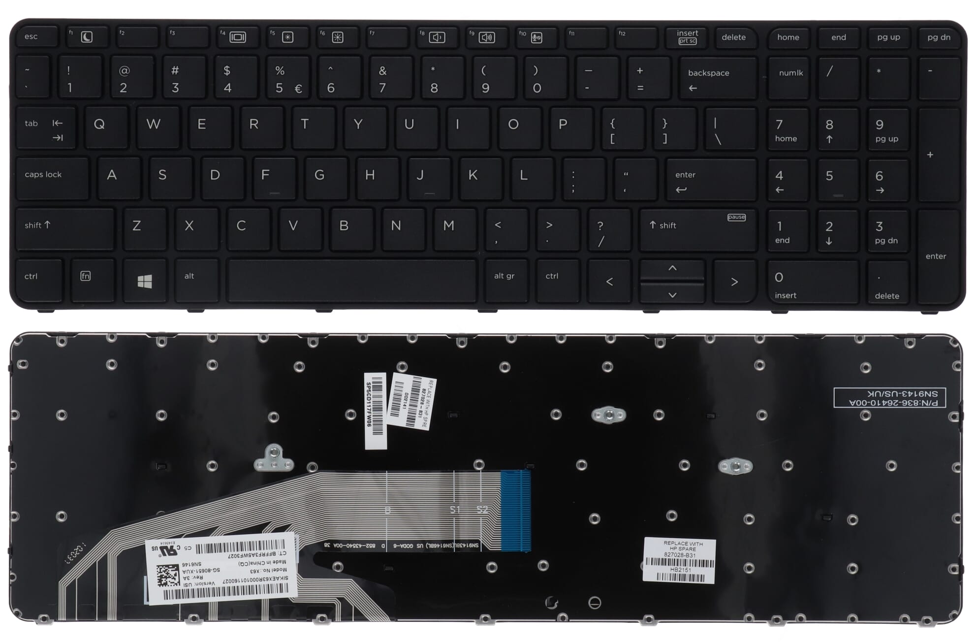 Openbaren Puur Guinness HP Laptop Toetsenbord Qwerty US voor HP ProBook 450/455/470 (G3/G4)  (827028-B31) - ReplaceDirect.nl