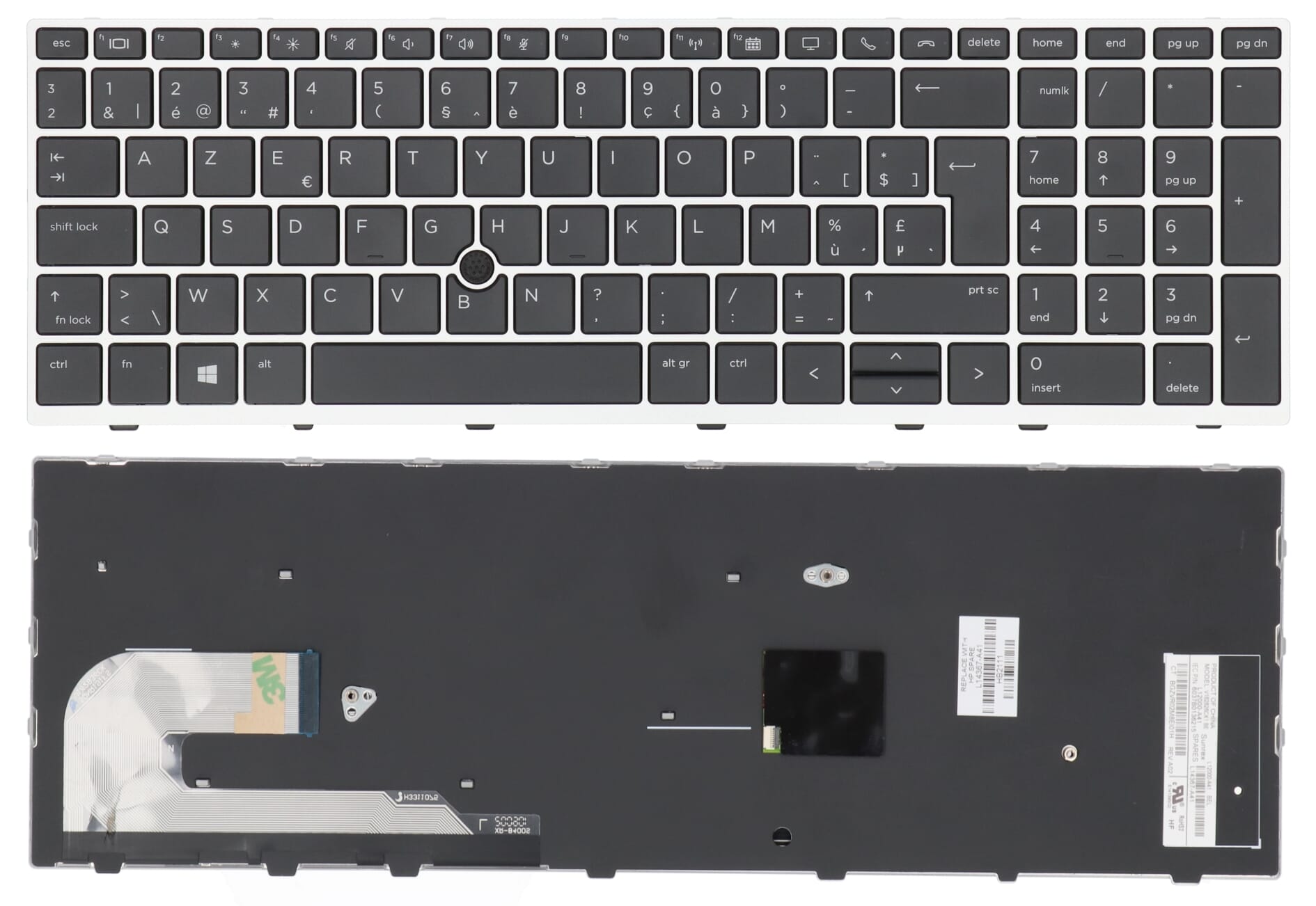 Pardon tank boycot HP Laptop Toetsenbord Azerty BE + Trackpoint voor HP EliteBook 850 G5/G6,  755 G5 (L14367-A41) - ReplaceDirect.nl