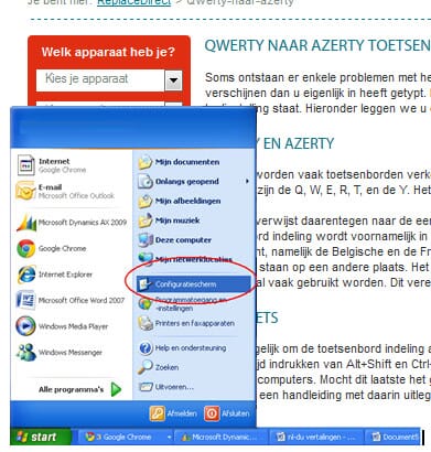 Qwerty naar Azerty - ReplaceDirect.be