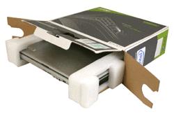 Stuur uw laptop op in een stevige doos, bijv. in de originele verpakking