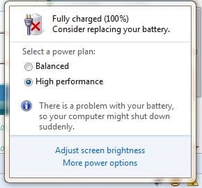 Consider replacing your battery